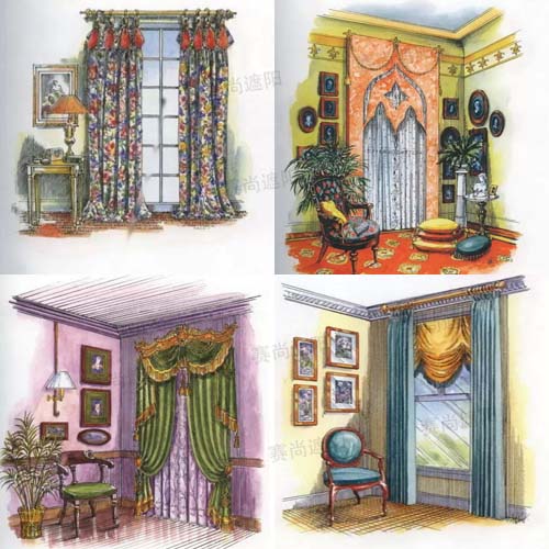 電動開合簾素描圖