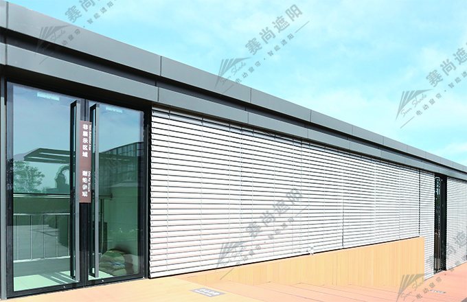 戶外電動百葉簾實景圖