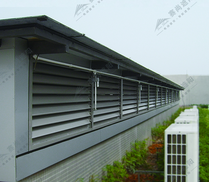 圖：室外梭形百葉實景圖